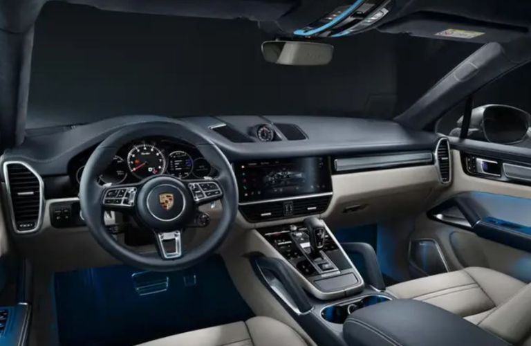 dashboard view of the 2022 Porsche Cayenne