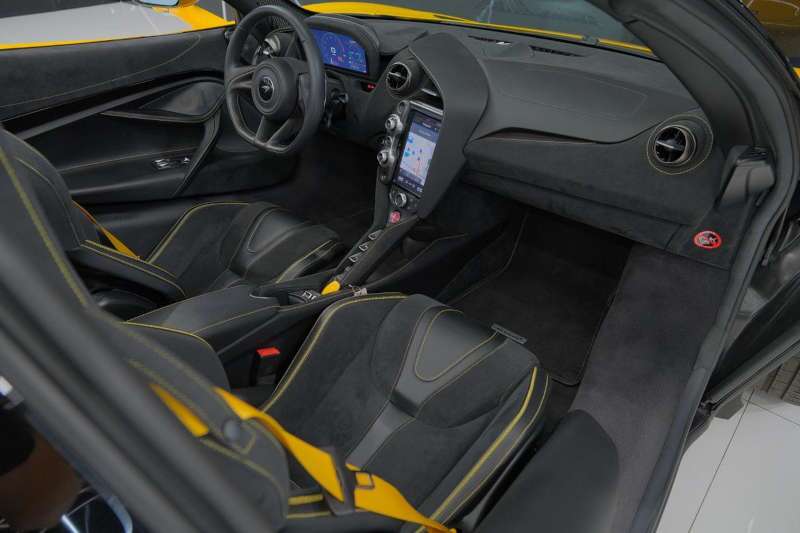 A cockpit view of the Pre-Owned McLaren 720S Performance for Sale