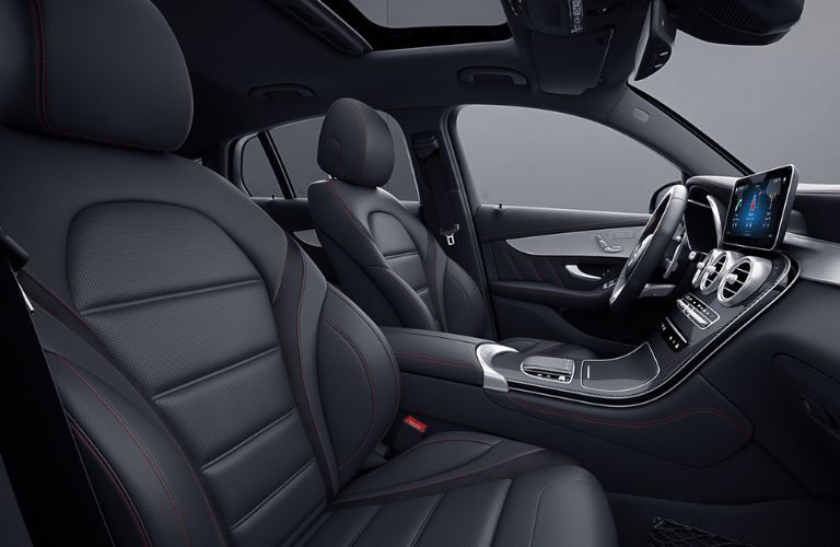 2022 Mercedes-AMG GLC 43 Coupe front row leather seats and dashboard
