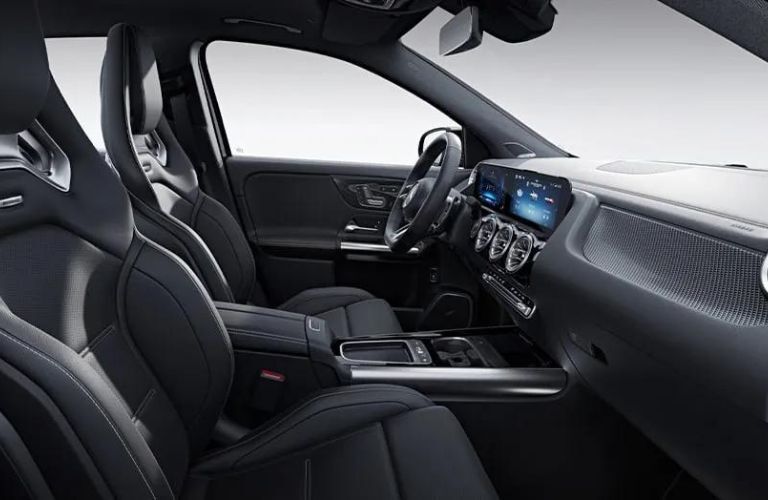 driver seats and steering side-on view of the 2025 Mercedes-Benz AMG GLA 35 SUV