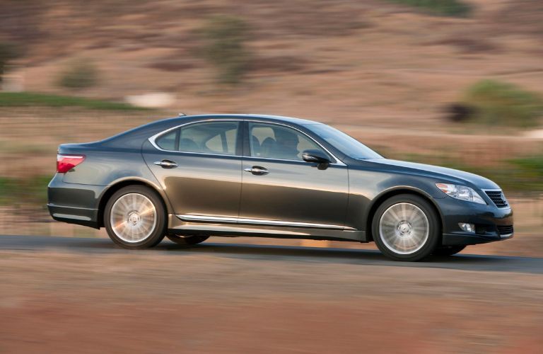 Side profile of the 2010 Lexus LS 460 driving