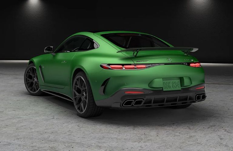 Rear view of the 2025 Mercedes-AMG® GT 43 Coupe Green