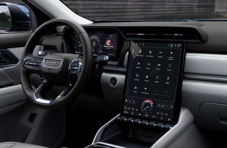 2025 GMC Terrain touchscreen display and steering wheel