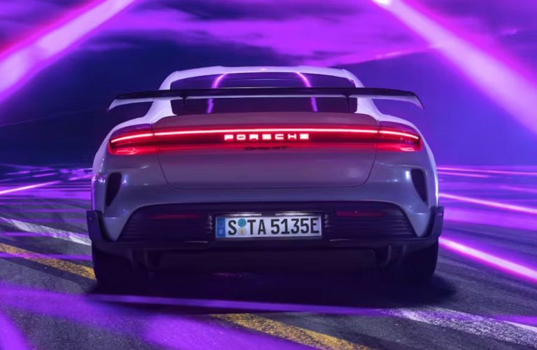 rear view of a Porsche Taycan