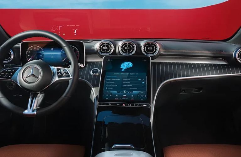 interior steering and dashboard of the 2025 Mercedes-Benz C 300 4MATIC Sedan
