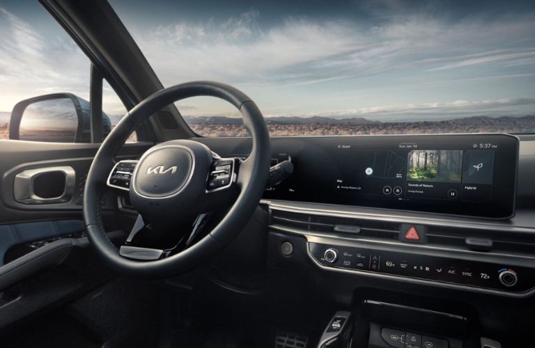2025 Kia Sorento interior front dash and steering wheel