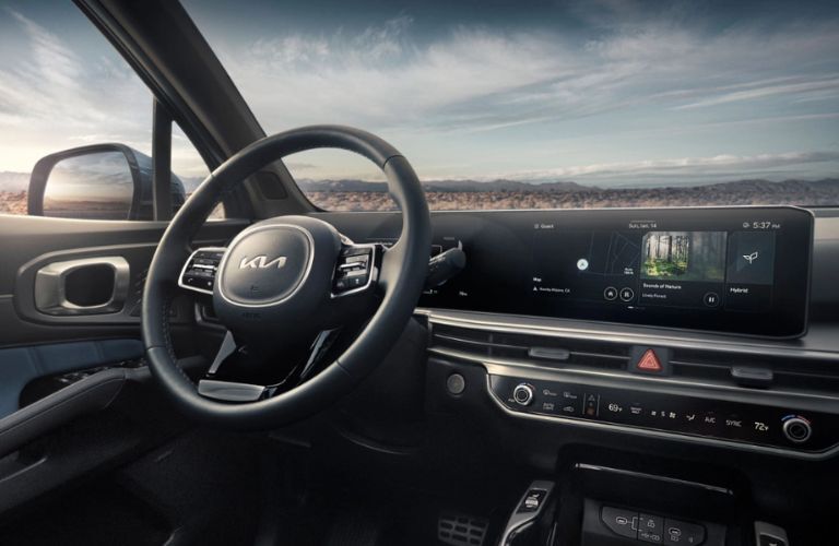 2025 Kia Sorento Hybrid steering and dashboard view