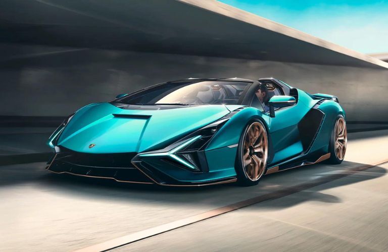 Lamborghini Sian Roadster on a road