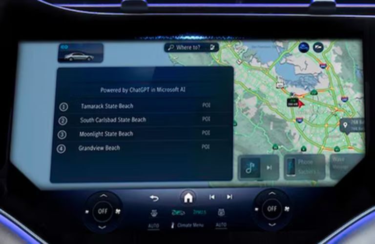 the map in a Mercedes-Benz car
