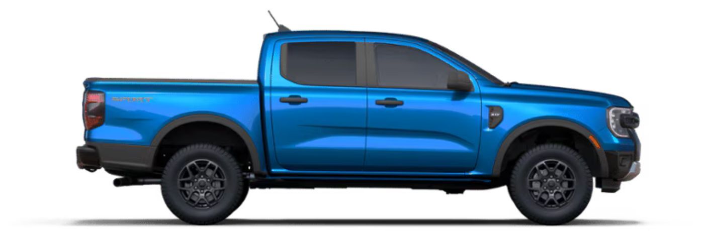 2025 Ford Ranger XLT side view in blue