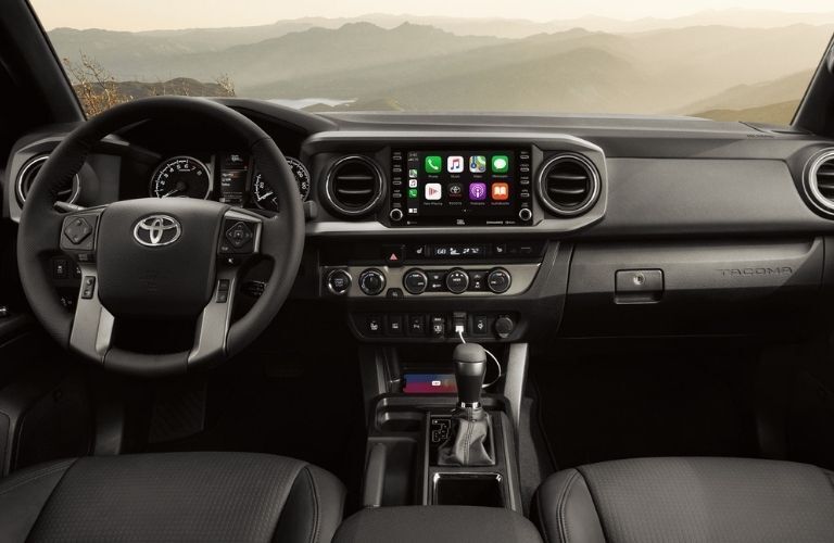 2021 Toyota Tacoma interior dash and wheel