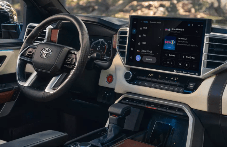 2022 Toyota Tundra steering wheel and interior
