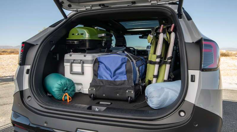 A view of the open cargo area of the 2026 Kia Sportage