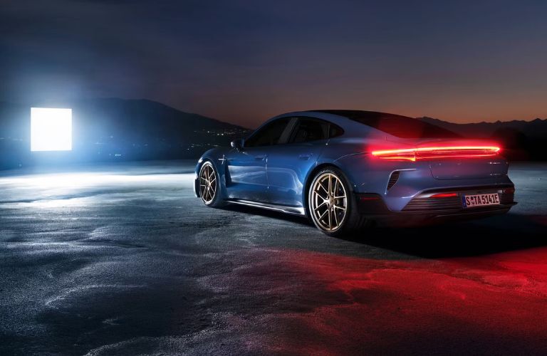 Porsche Taycan Turbo GT Blue rear view