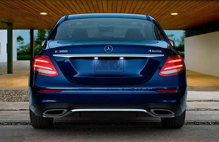 2018 Mercedes-Benz E-Class Sedan blue back view