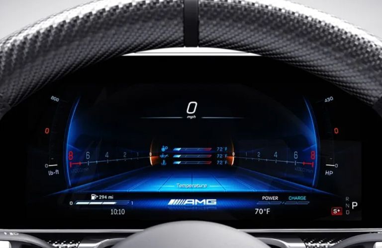 instrument cluster of the 2026 Mercedes-Benz S-Class AMG® S 63 E PERFORMANCE Sedan