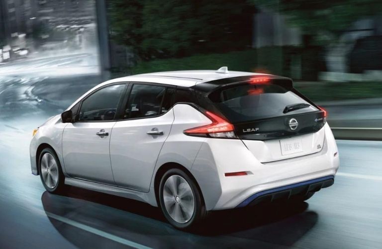 2022 Nissan Leaf White Rear View