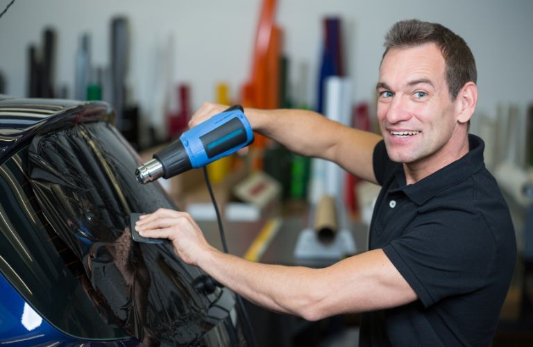 Mechanic tinting window with foil paper