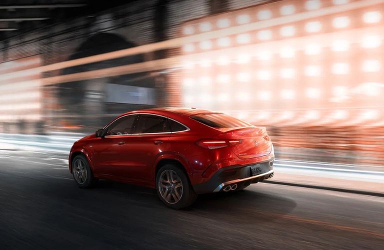 2024 Mercedes-Benz AMG® GLE 53 Coupe in MANUFAKTUR Cardinal Red on road