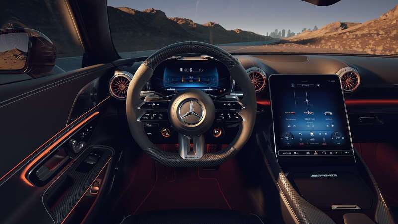 The cockpit of the 2026 Mercedes-AMG® GT 43 Coupe