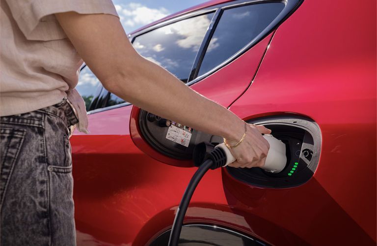 2023 Dodge Hornet charging at a charging station