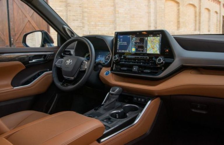 Interior of the 2021 Toyota Highlander Hybrid