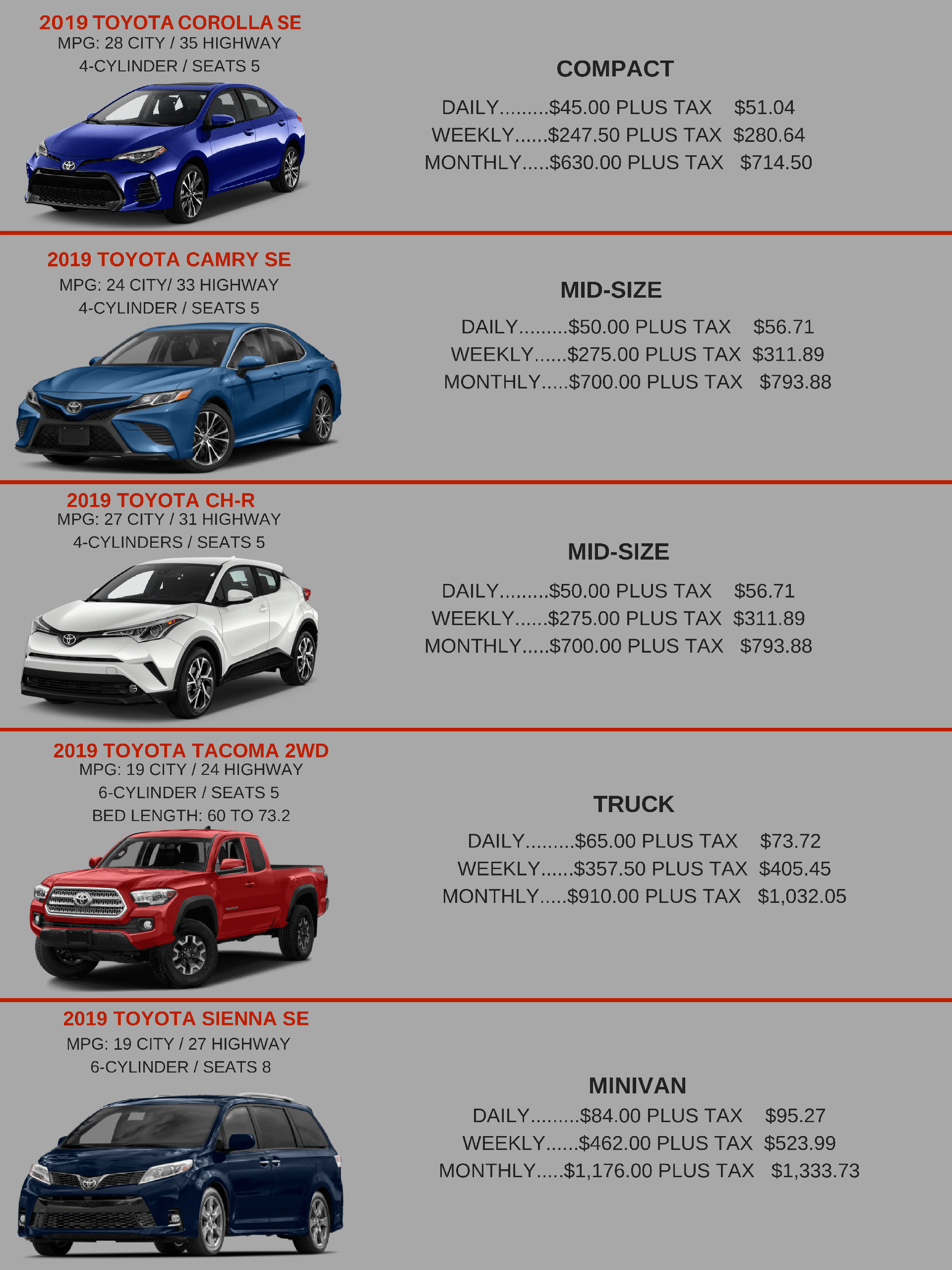 Toyota Rent a Car in Yuma, AZ