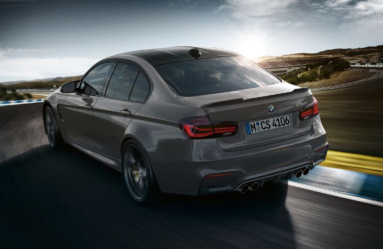Rear three-quarter view of the 2018 BMW M3 CS