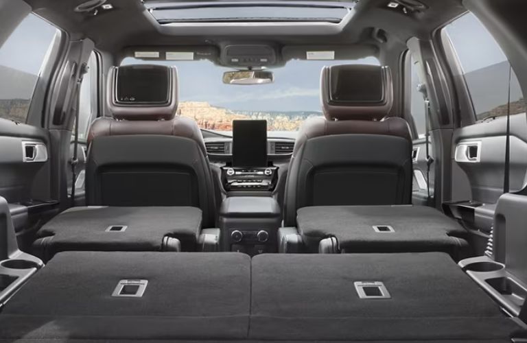 interior view of a Ford with seats folded down