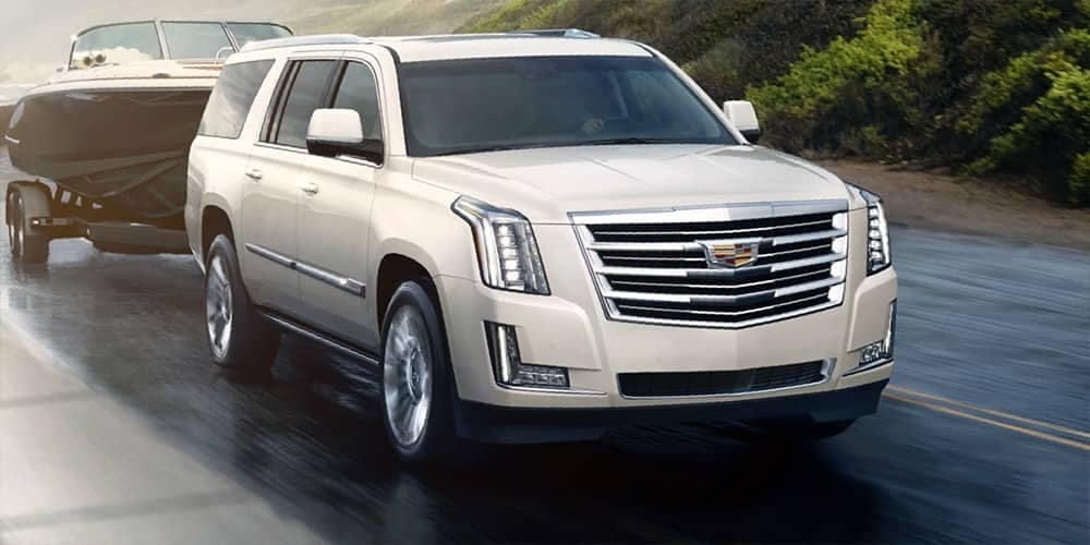 2019 Cadillac Escalade towing a boat
