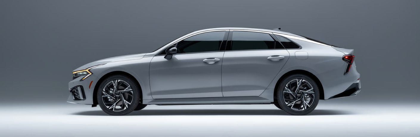 Side view of the 2026 Kia K5 Gray