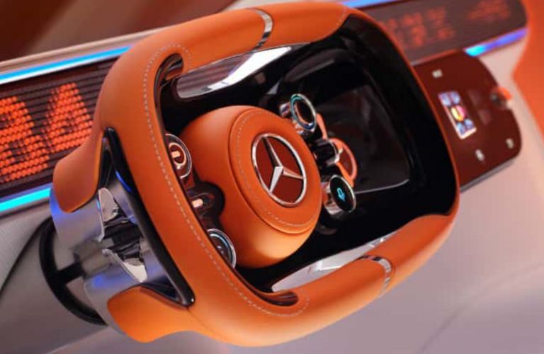 steering wheel of the Mercedes-Benz Vision One-Eleven concept vehicle