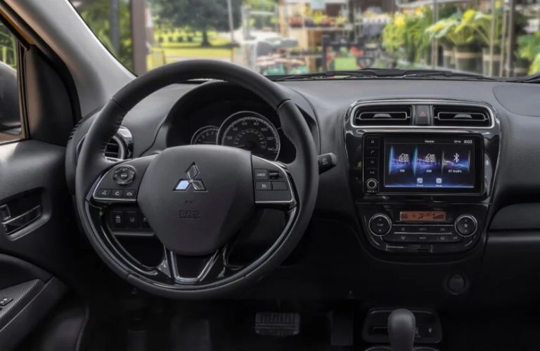 Cockpit view of the 2024 Mitsubishi Mirage