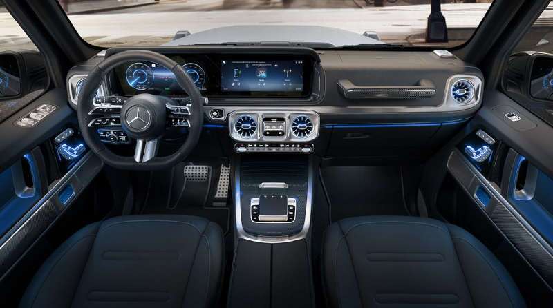 The cockpit of the2026 Mercedes-Benz G 580 with EQ Technology SUV