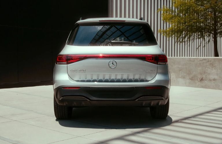 Rear view of the 2023 Mercedes-Benz EQB 300 4MATIC® in Iridium Silver