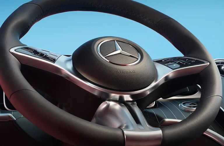 multi-control steering wheel of the 2025 Mercedes-Benz C 300 Sedan