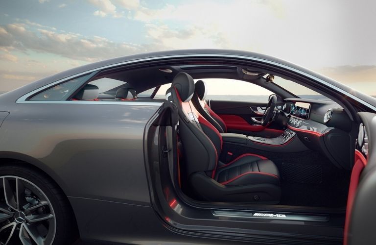 2022 Mercedes-AMG E 53 Coupe side view with doors opened