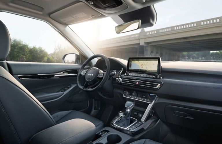 Image showing the front passenger view of the front seats and steering wheel