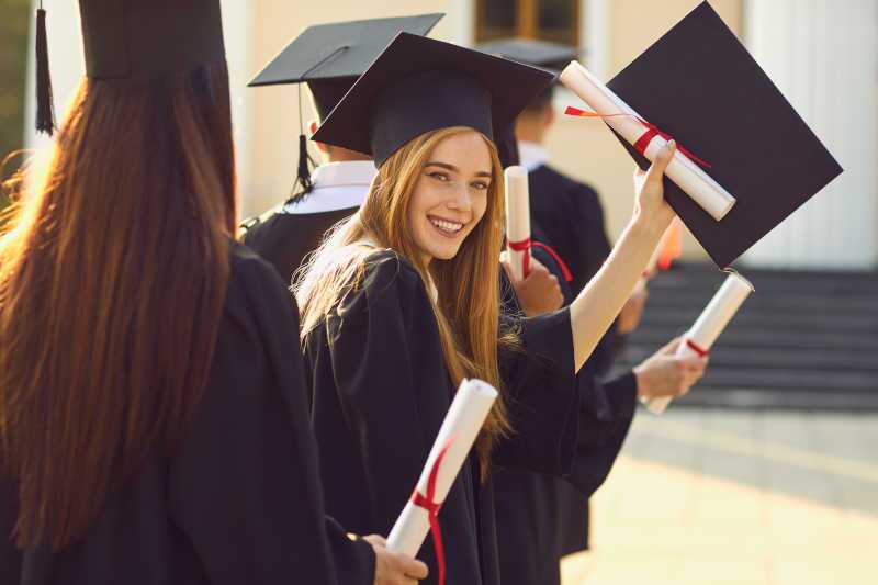 A woman graduating from college near Vacaville