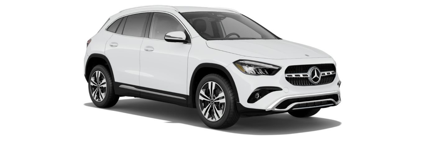 2026 Mercedes-Benz GLA front and side angle on white