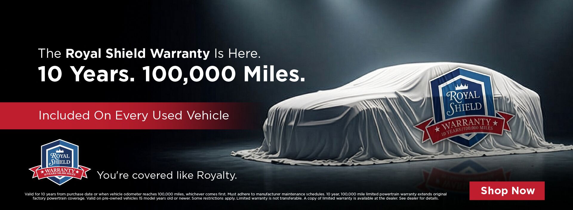 Royal Shield 10 Year, 100,000 Mile Warranty
