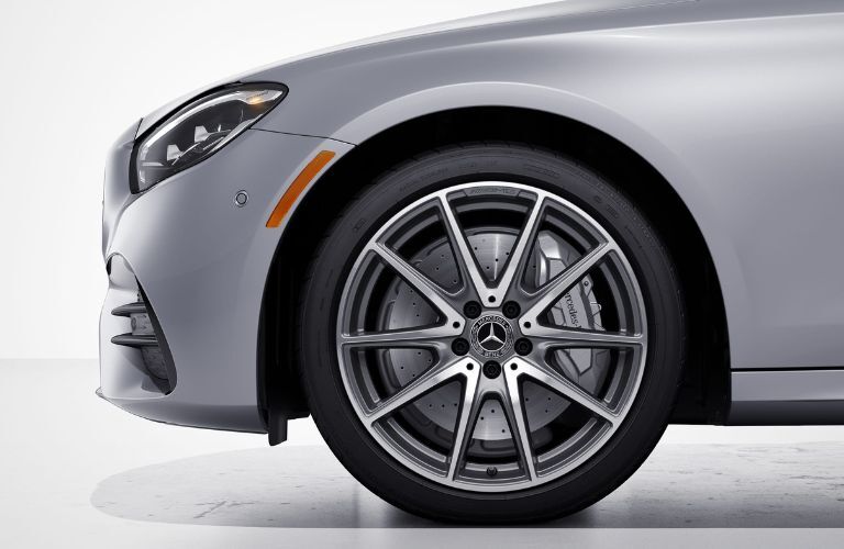 2023 Mercedes-Benz E 350 Sedan in Cirrus Silver with AMG Line Exterior and 19-inch AMG twin 5-spoke wheels