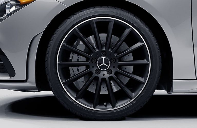 19-inch alloy wheel view of the 2023 Mercedes-AMG CLA 35 Coupe