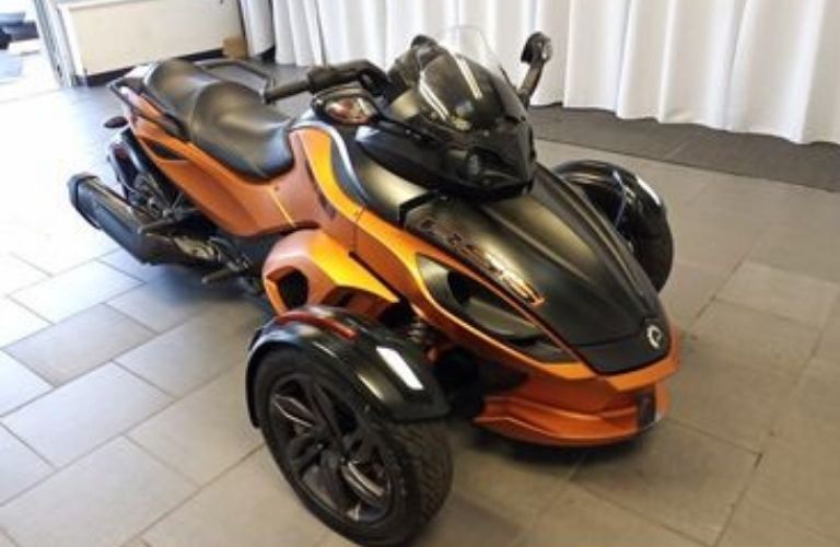 Side view of the CAN-AM motorcycle