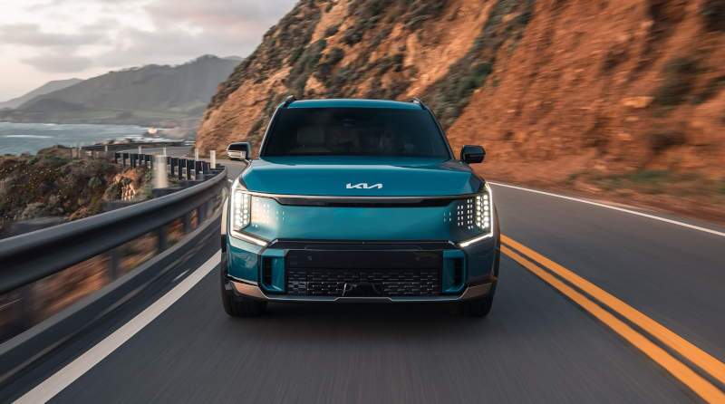 A front view of the 2024 Kia EV9