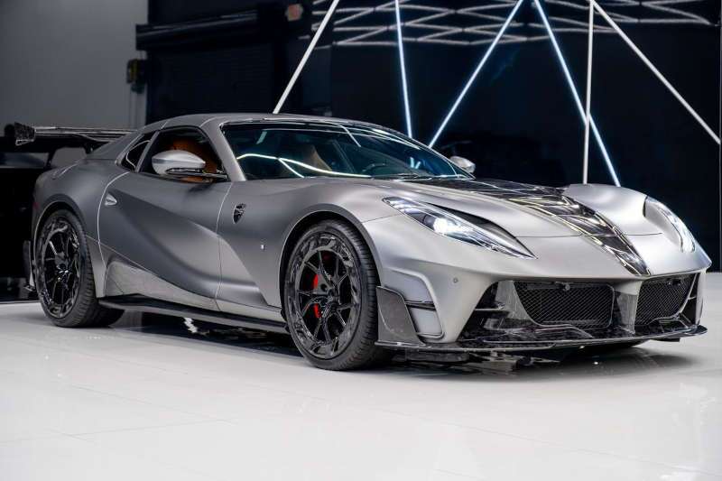 A front exterior view of the 2021 Ferrari 812 GTS Mansory for Sale near Miami