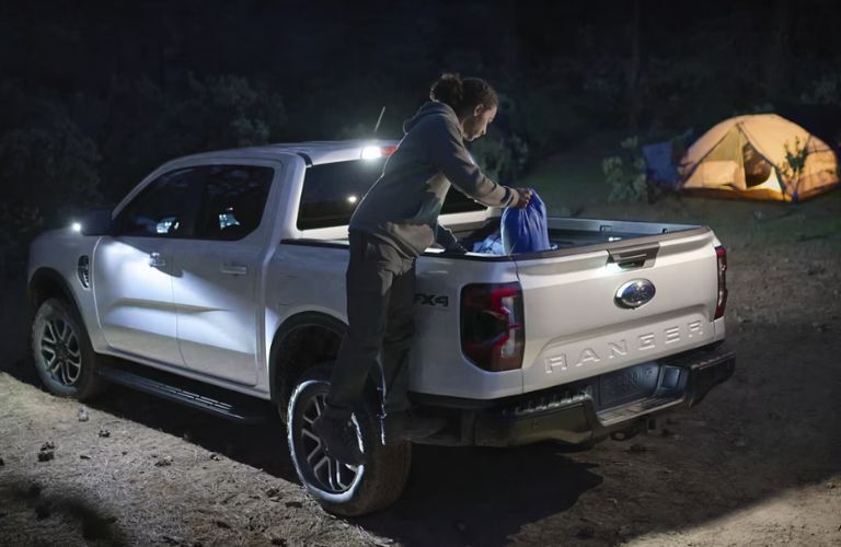 Woman finding something in the back of her 2025 Ford Ranger
