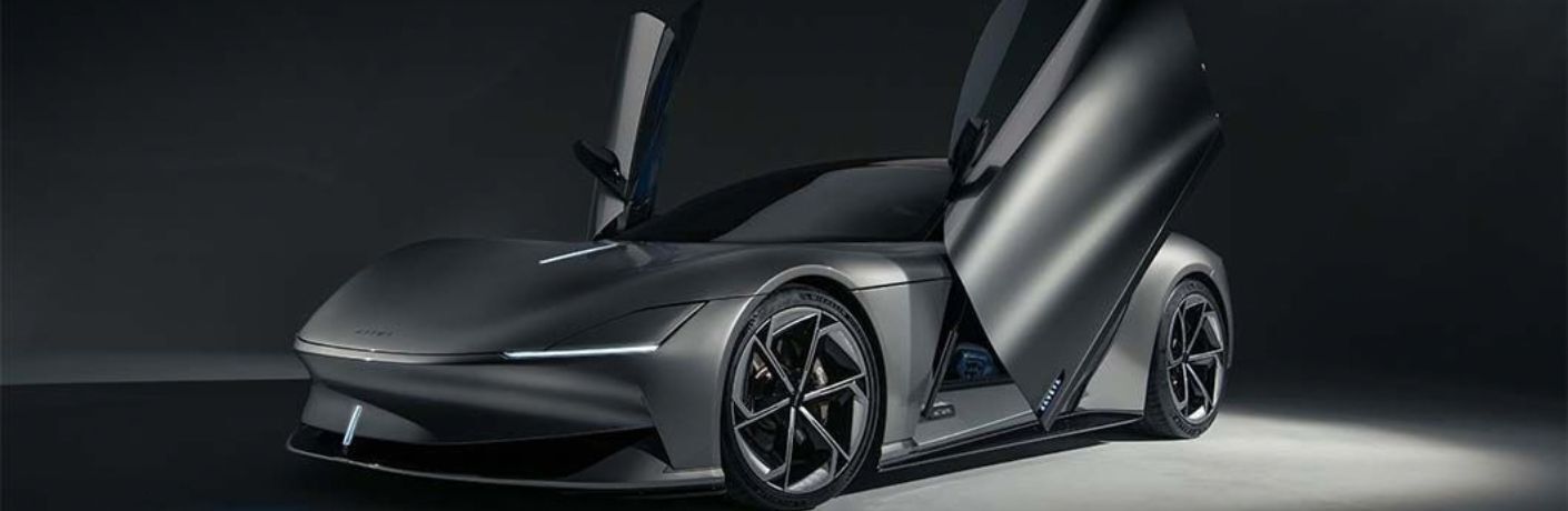 2027 Karma Kaveya partial front and side view with open doors
