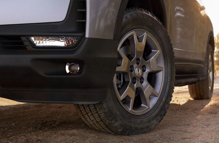 Front wheel of the 2023 Honda Passport TrailSport