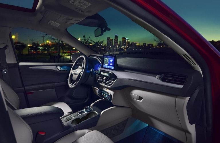Front seats and dashboard of the 2022 Ford Escape